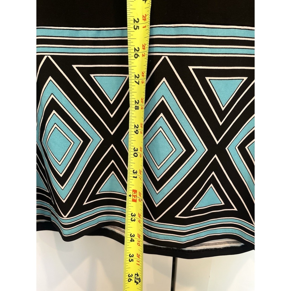 Michael Michael Kors Dress Womens XL Black Blue Geometric Long Sleeve Shift NWT - Picture 8 of 12